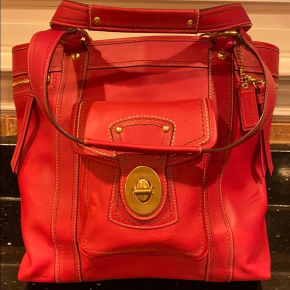 Coach Handbags - Vintage Coach Legacy Leather Tote ~ Raspberry